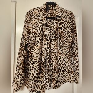 Worthington Leopard Print Blouse